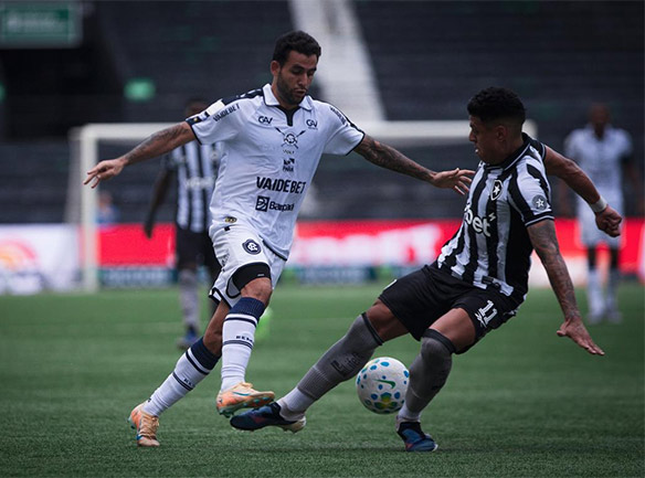 Botafogo x Remo resultado com jogadores comemorando virada no Nilton Santos