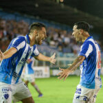 Jogadores do Paysandu comemoram vitória sobre o Floresta na Curuzu