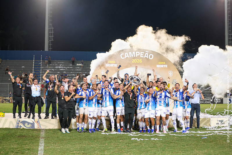 Jogadores do Paysandu comemoram título da Copa Norte 2026