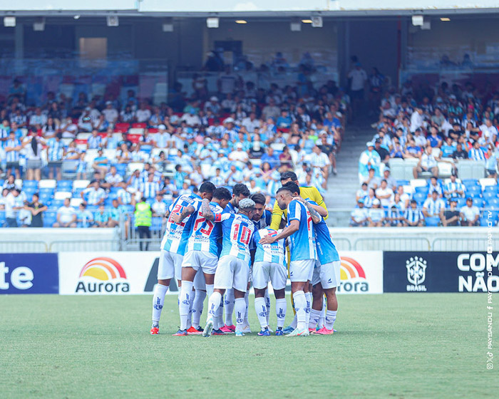 Jogadores do Paysandu durante partida pela Série C do Campeonato Brasileiro
